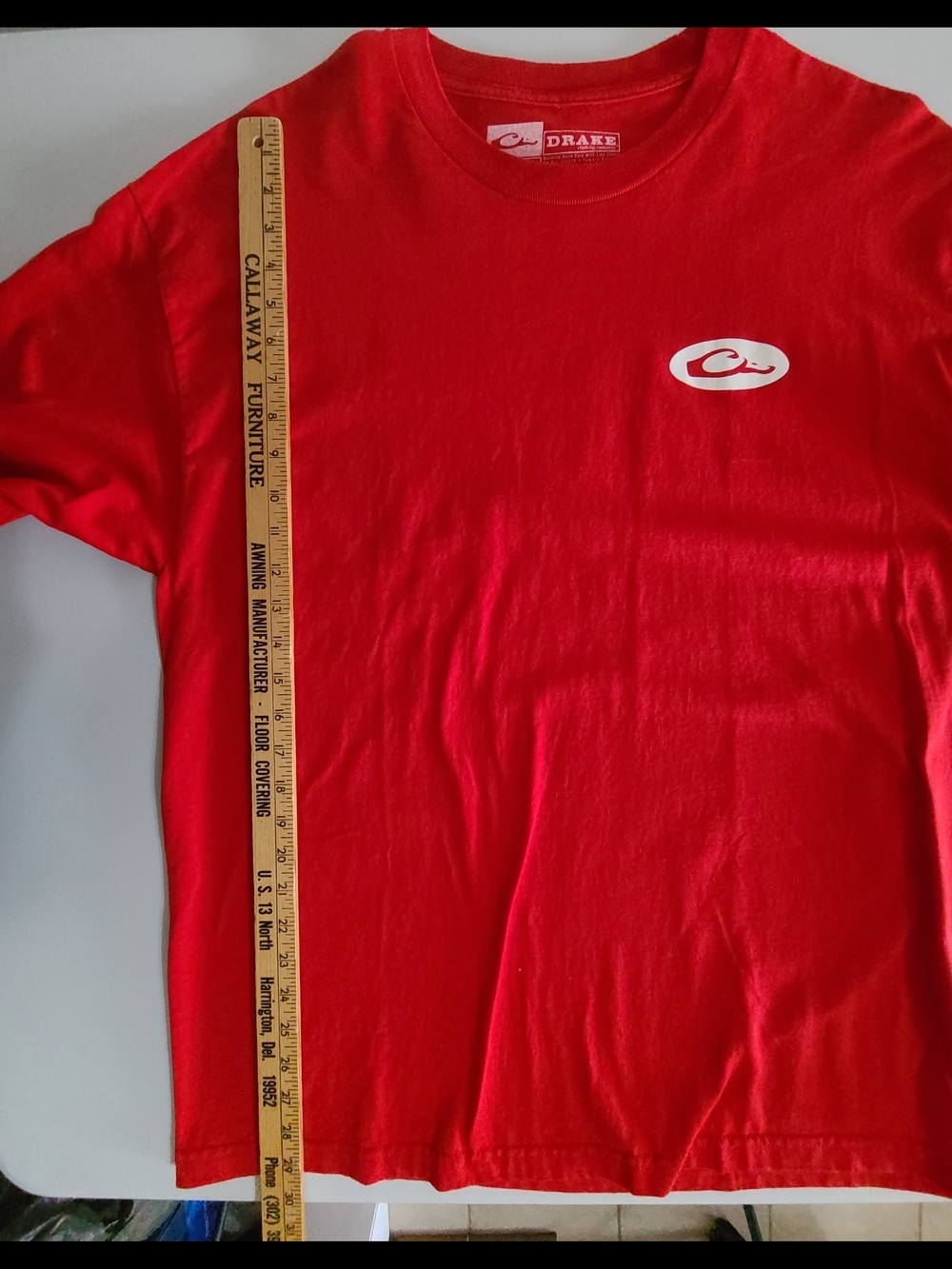 Drake Waterfowl Red Short Sleeve Tee with White Logo XL - Picture 7 of 9